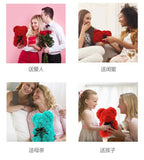 2026 Artificial Flower Eternal Rose Teddy Bear for 520 Mom Father's Day Birthday Valentine's Day Anniversary Gifts & Decorations