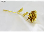 Galaxy Rose Eternal 24K Gold Flower Foil Plastic Artificial Roses Valentines Day Gift Beauty Golden Flowers for Wedding Decor