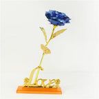Eternal Rose Colorful Galaxy Artificial Flowers 24K Gold Foil Flower Love Base Flare box for Girlfriend Valentine's Day Gift