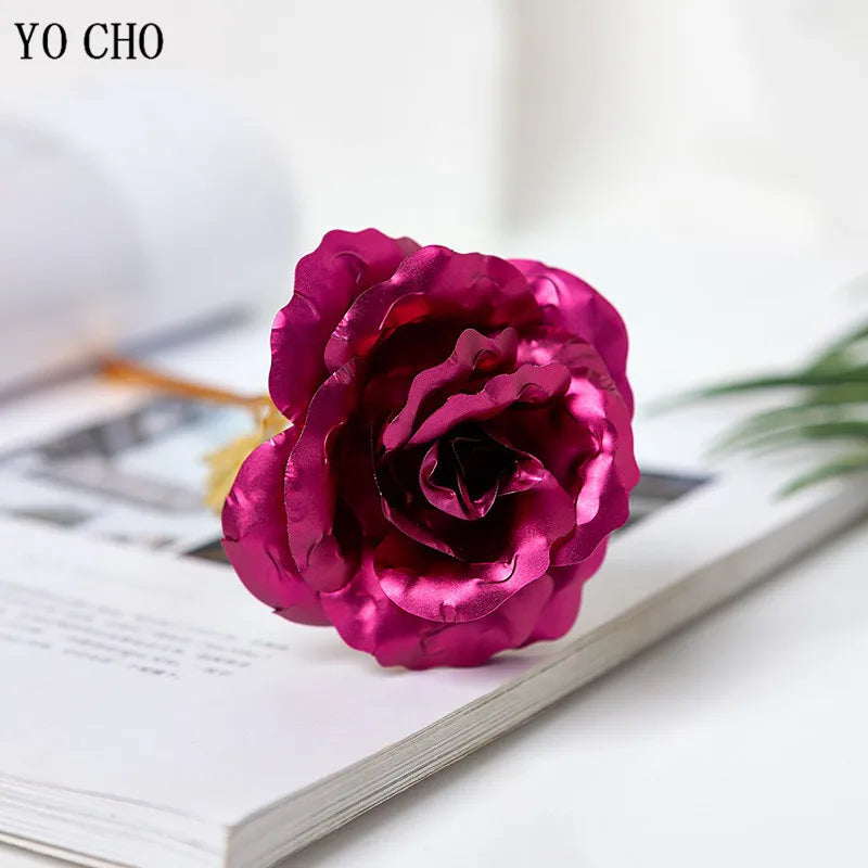 Eternal Rose Colorful Galaxy Artificial Flowers 24K Gold Foil Flower Love Base Flare box for Girlfriend Valentine's Day Gift