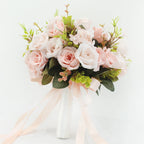Ramo Nupcial Premium de Rosas de Seda — 16 Estilos, Boda y Damas de Honor