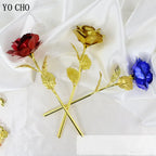 Eternal Rose Colorful Galaxy Artificial Flowers 24K Gold Foil Flower Love Base Flare box for Girlfriend Valentine's Day Gift