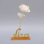 Eternal Rose Colorful Galaxy Artificial Flowers 24K Gold Foil Flower Love Base Flare box for Girlfriend Valentine's Day Gift