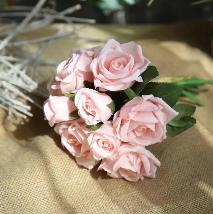 Ramo Nupcial de Rosas de Seda — 16 Colores, Boda y Damas de Honor