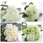 Ramo Nupcial de Rosas de Seda — 16 Colores, Boda y Damas de Honor