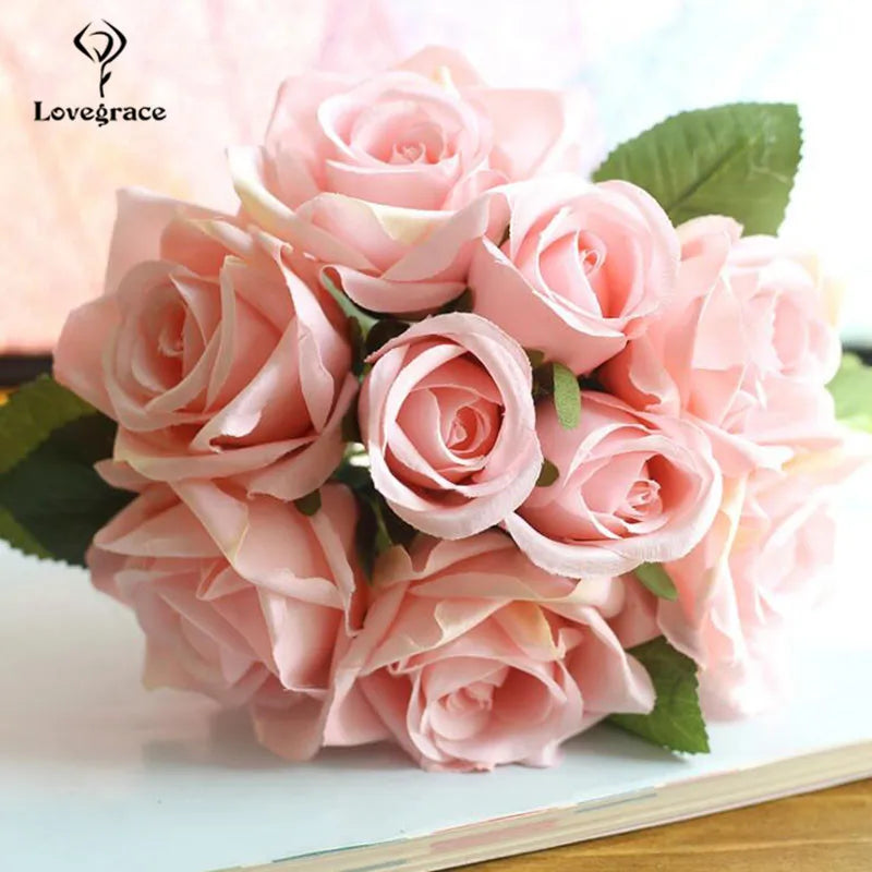 Ramo Nupcial de Rosas de Seda — 16 Colores, Boda y Damas de Honor