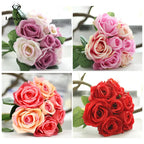 Ramo Nupcial de Rosas de Seda — 16 Colores, Boda y Damas de Honor