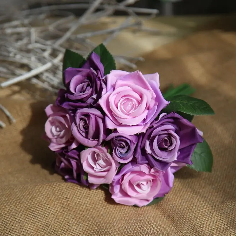 Ramo Nupcial de Rosas de Seda — 16 Colores, Boda y Damas de Honor