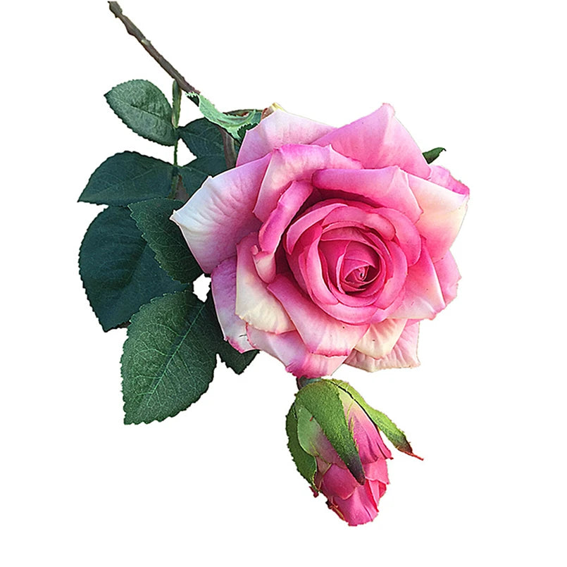Rama Grande de Rosa de Seda — Estilo Otoño Retro, 9 Colores, Hogar y Navidad