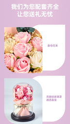 Forever Preserved Real Rose in Glass Dome Women Valentines Day Gifts Eternal Flower for Mother's Day Anniversary Birthday