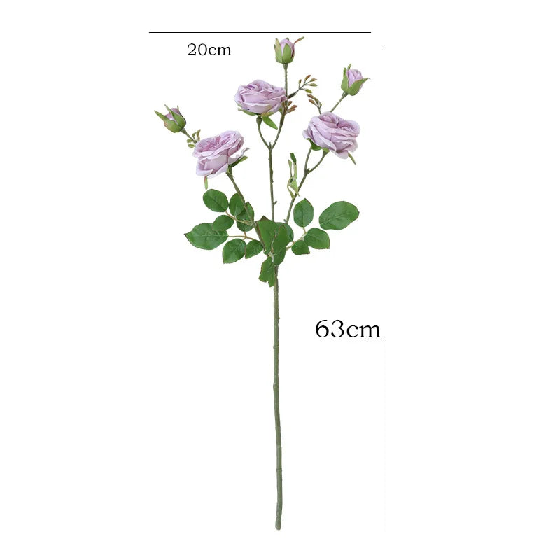 Rosa Austin de Seda Tallo Largo — Ecológica, 5 Colores, Bodas y San Valentín