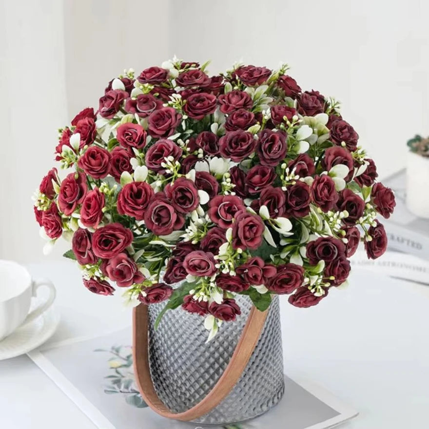 Ramo Nupcial de Rosa de Seda — Arco y Decoración DIY, 5 Colores, Boda