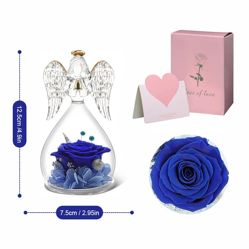 LED Eternal Rose Flower Cover Anniversary Valentine Mothers Day Birthday Thanksgiving Gift Bedroom Table Decote For Boy And Girl