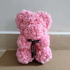 25cm Eternal Rose Bear with Gift Valentine's Day Gift Rose Embracing Bear Imitation Rose Bear Birthday Gift