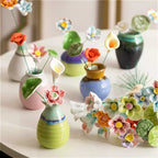 Jingdezhen Handmade Ceramic Eternal Flower, Hand Pinched Artificial Flower, Home Decor Craft Ornament
