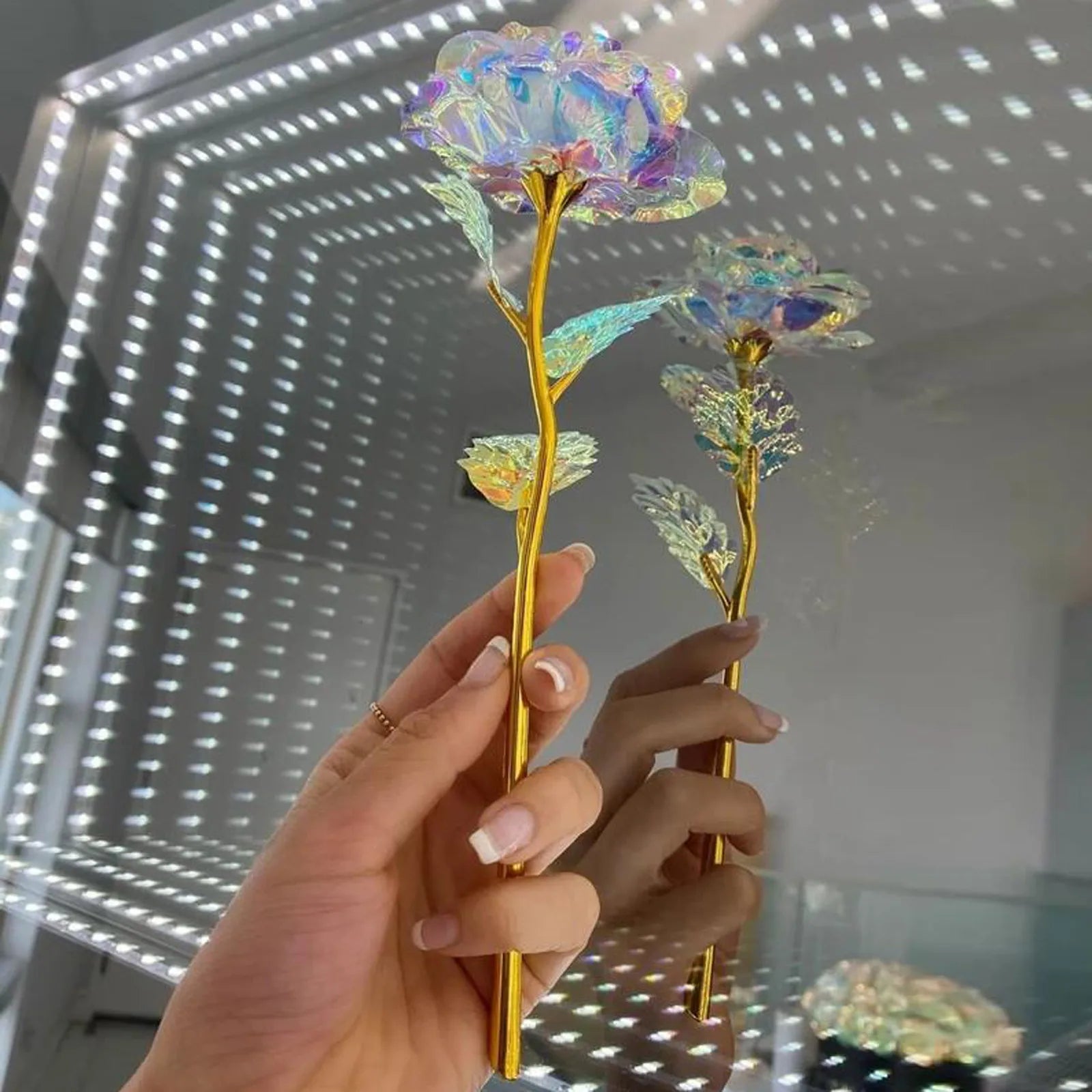 5-50pcs Eternal Rose Colorful Galaxy Artificial Flowers 24k Gold Foil Artificial Rose For Girlfriend Valentine'S Day Gifts