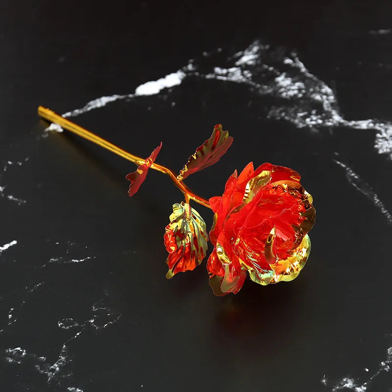Galaxy Rose Eternal 24k Gold Foil Roses Artificial Roses New Creative Valentine'S Day Gift Beauty Flowers For Wedding Decor