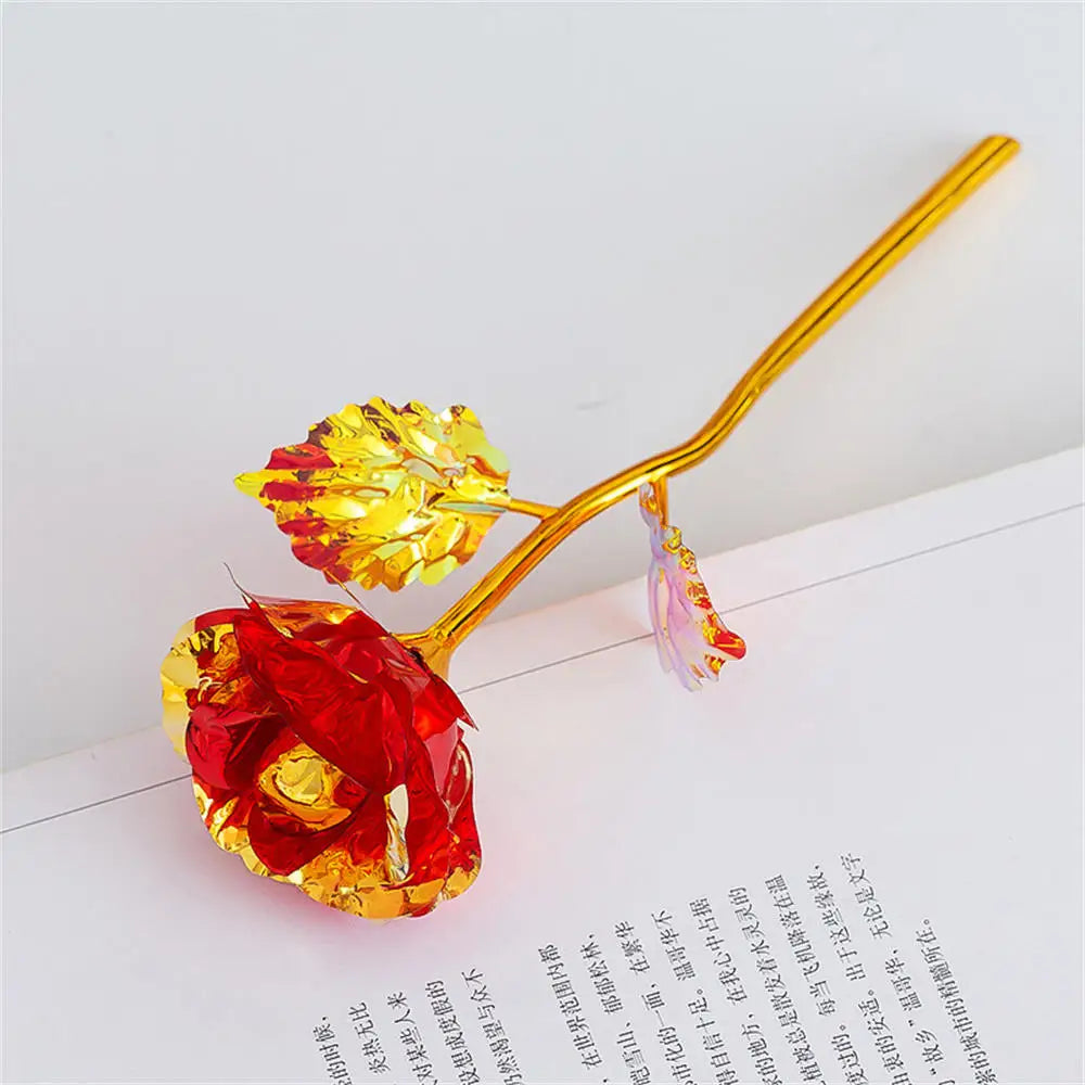 Galaxy Rose Eternal 24k Gold Foil Roses Artificial Roses New Creative Valentine'S Day Gift Beauty Flowers For Wedding Decor