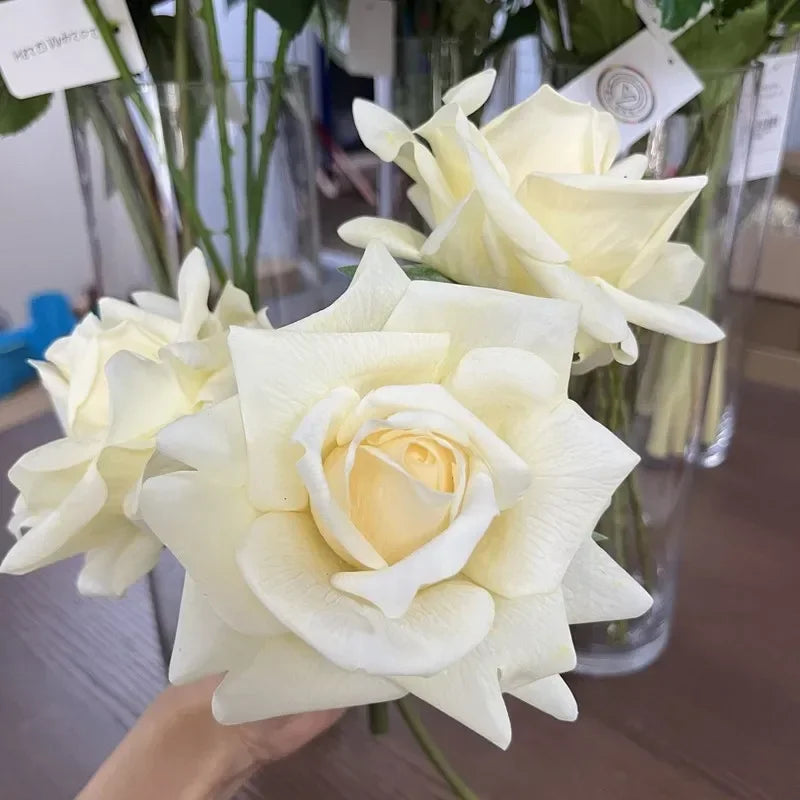 Rosas Real Touch con Humedad — Ramo 10 Tallos Látex, 9 Colores, Novia y Hogar