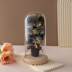 Eternal Rose LED Light glass Cover Flower Valentines Day Gift Wedding Party Decor Artificial Rose Flowers Light Christmas Gift