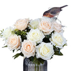 High-quality Silk Orange Rose Artificial Flowers for Wedding Decoration, Big and Realistic.