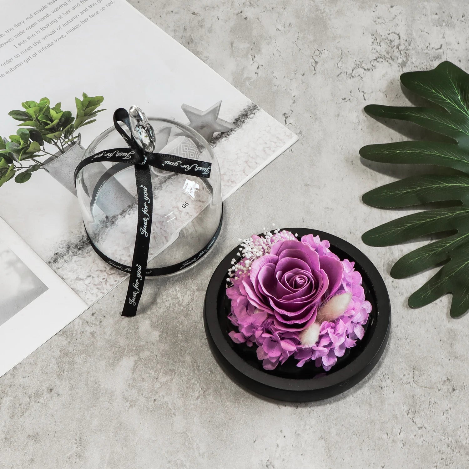 Exclusive Eternal Rose in Glass Dome Artificial Soap Rose Valentine's Day Birthday Christmas Gifts for Women Girlfriends