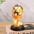 Eternal Rose LED Light glass Cover Flower Valentines Day Gift Wedding Party Decor Artificial Rose Flowers Light Christmas Gift