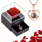 1 Set Romantic Red Roses Eternal Flower Gift Box - for Mother's Day, Valentine's, Birthdays for Wife, Lover, Daughter 