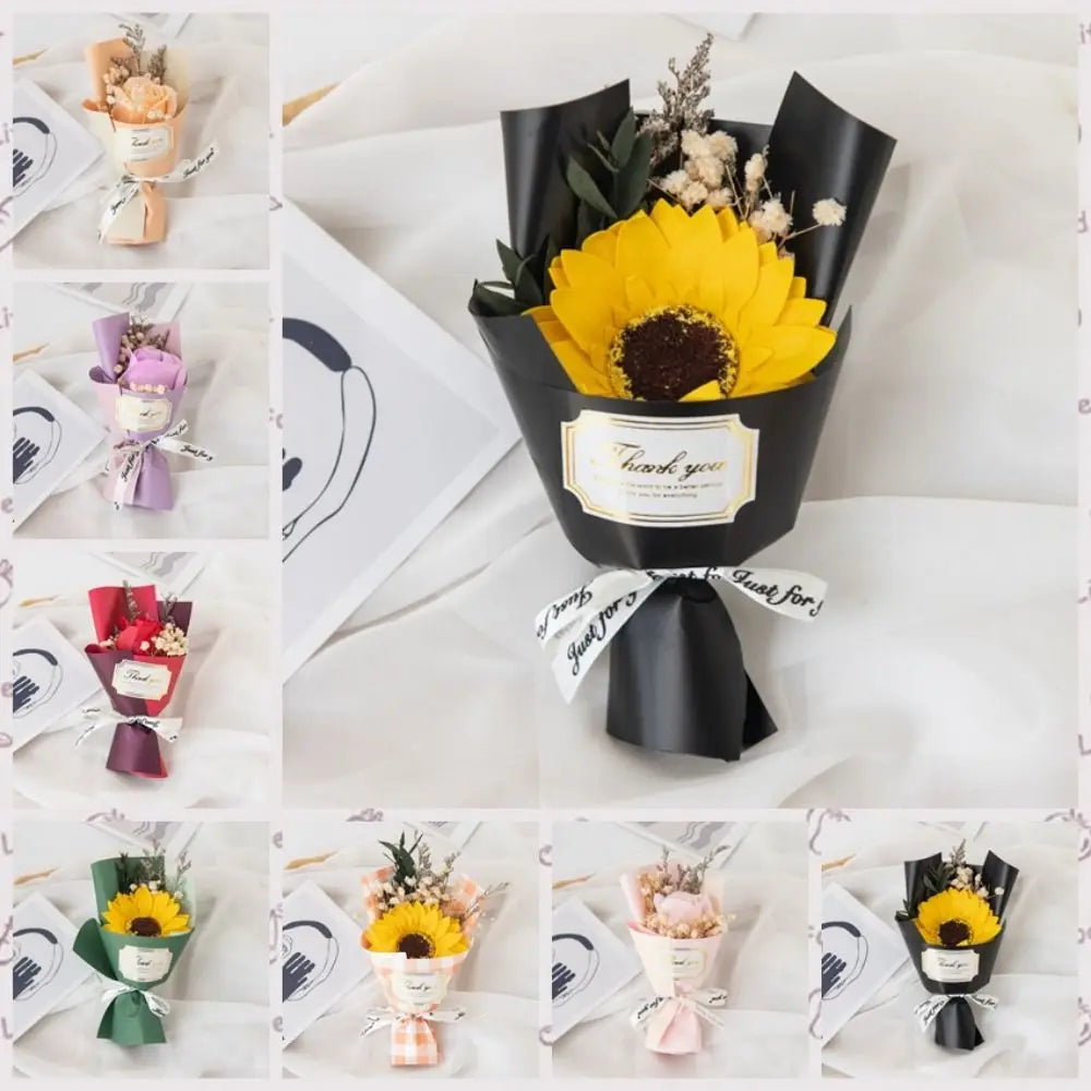 Decorative Soap Rose Flowers Simulation Romantic Artificial Rose Bouquet Lifelike Eternal Rose Mother's Day Gifts