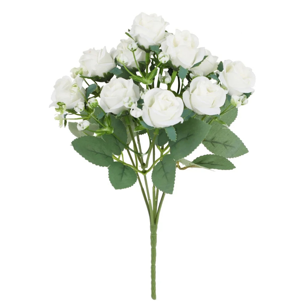 Red Rose Bouquet For Wedding Bridal Bouquets Artificial Flower Home Room Decor Hotel Party Decoration Desk Plants