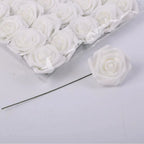 Rosas Artificiales Ultra Realistas con Tallo — Set 25 Unidades, 7 Colores, Hogar y Boda