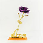 Galaxy Rose Eternal 24K Gold Flower Foil Plastic Artificial Roses Valentines Day Gift Beauty Golden Flowers for Wedding Decor