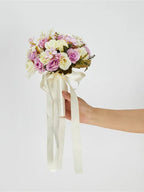 Ramo Nupcial Premium de Rosas de Seda — 16 Estilos, Boda y Damas de Honor