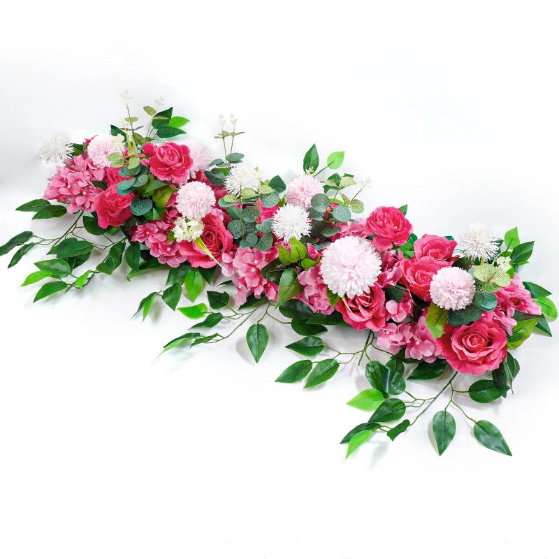 Fila de Rosas de Lujo 100cm — Centro de Mesa, Arco y Telón de Fondo para Bodas, 5 Colores