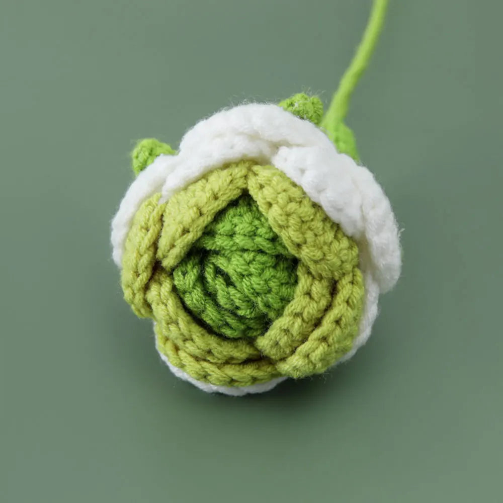 Hand Woven Roses Tulip Simulation Flower Preparation Handmade Flower Diy Wool Knitting Homemade Crochet Bouquet Finished Product