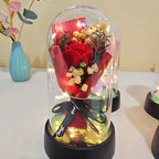 Valentine's Day Gift Eternal Rose LED Light Send Girlfriend Soap Flower Acrylic Set Transparent Rose Holiday Party Gift