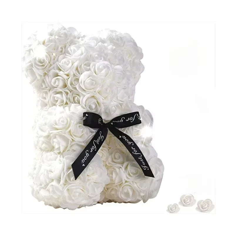 2026 Artificial Flower Eternal Rose Teddy Bear for 520 Mom Father's Day Birthday Valentine's Day Anniversary Gifts & Decorations