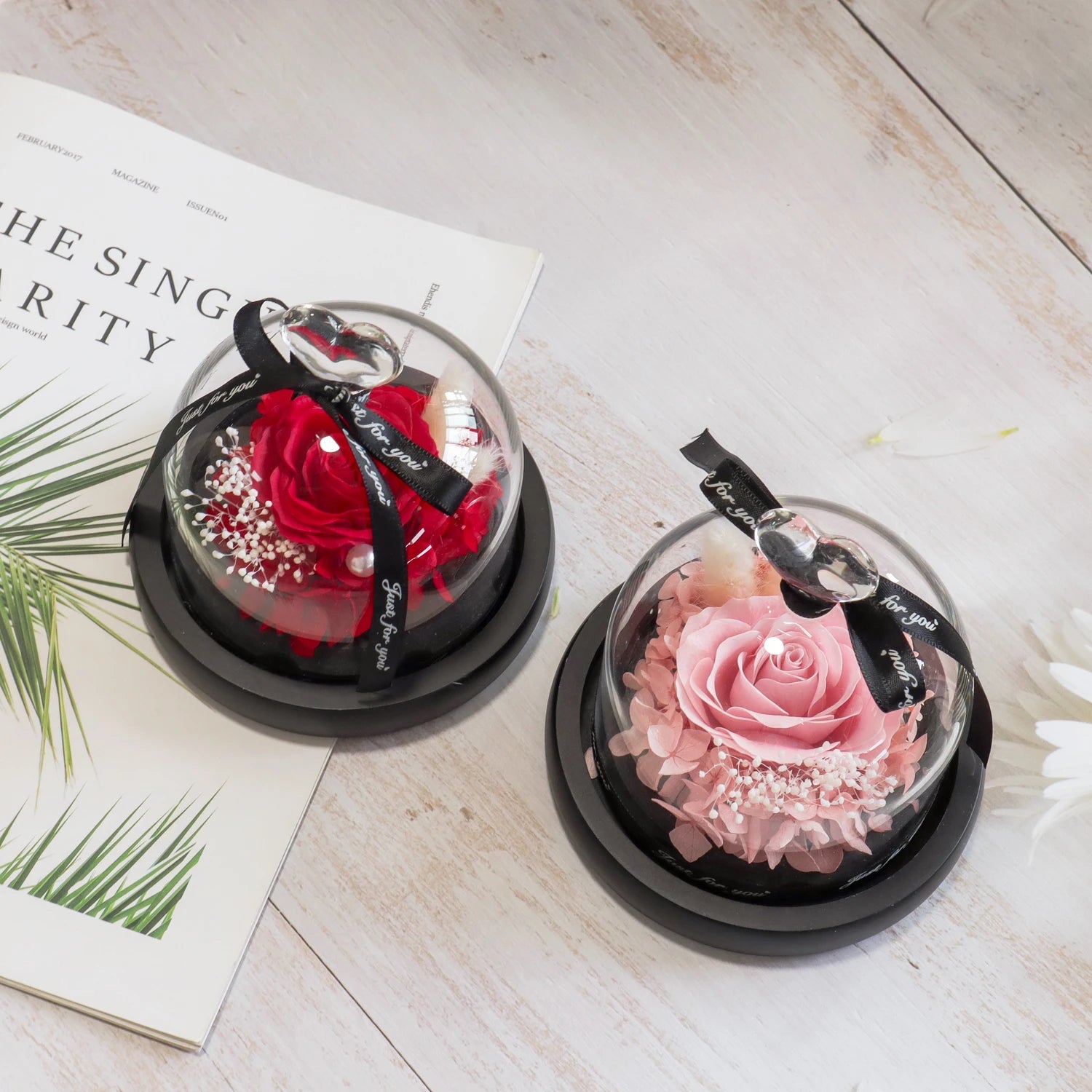 Exclusive Eternal Rose in Glass Dome Artificial Soap Rose Valentine's Day Birthday Christmas Gifts for Women Girlfriends