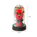 Everlasting Rose LED Glass Dome Bouquet Romantic Illuminated Ornament Perfect Valentine's Day Christmas Home Decor Romantic Gift