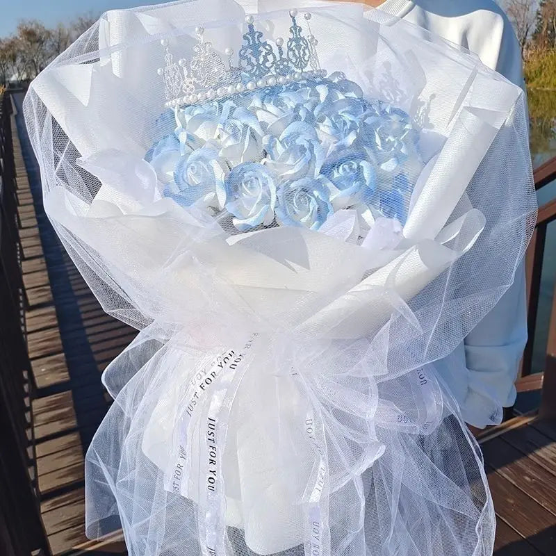 52 Soap Roses “You Are My Half” – Handmade Eternal Bouquet for Girlfriend Boyfriend | Valentine Mother’s Day Gift