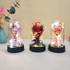 Valentine's Day Gift Eternal Rose LED Light Send Girlfriend Soap Flower Acrylic Set Transparent Rose Holiday Party Gift