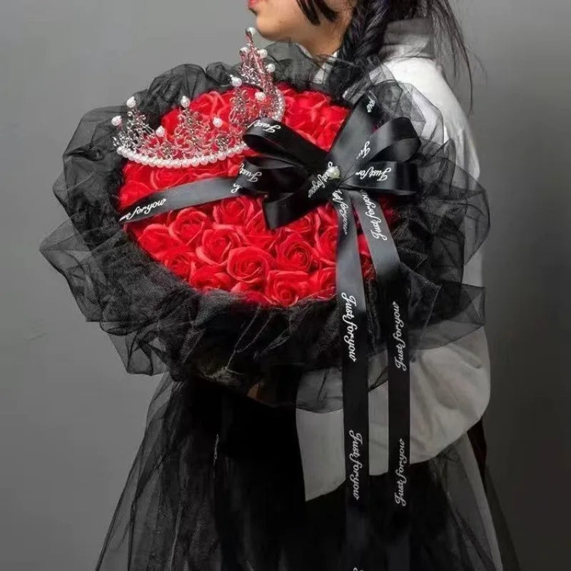 52 Soap Roses “You Are My Half” – Handmade Eternal Bouquet for Girlfriend Boyfriend | Valentine Mother’s Day Gift