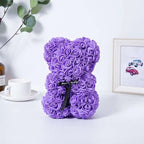 25cm Eternal Rose Bear with Gift Valentine's Day Gift Rose Embracing Bear Imitation Rose Bear Birthday Gift