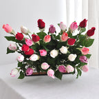45CM Artificial Rose Bud with Moisturizing Touch Silk Flower for Home Living Room Entrance Decoration Photography Prop