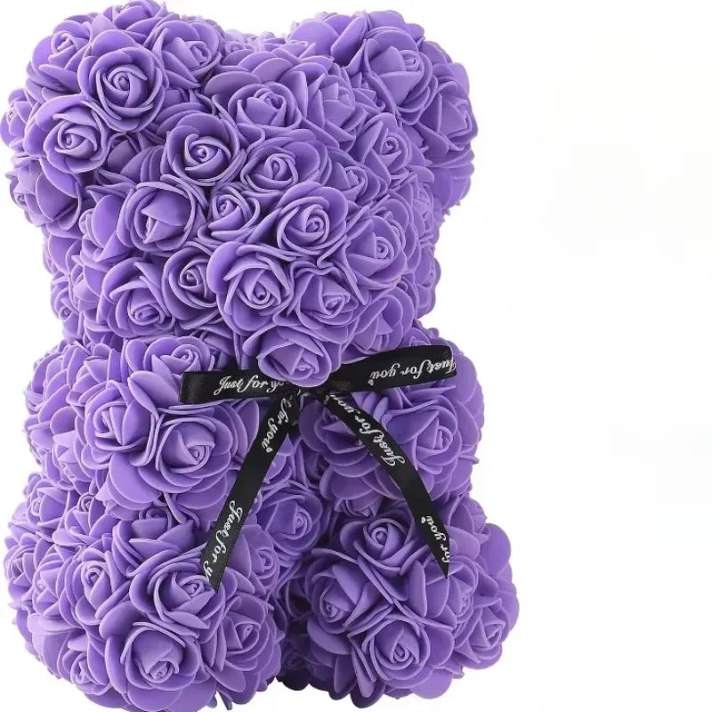 2026 Artificial Flower Eternal Rose Teddy Bear for 520 Mom Father's Day Birthday Valentine's Day Anniversary Gifts & Decorations