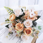 Ramo de Rosas e Hortensias de Seda — 12 Colores, Novia, Fiesta y Mesa