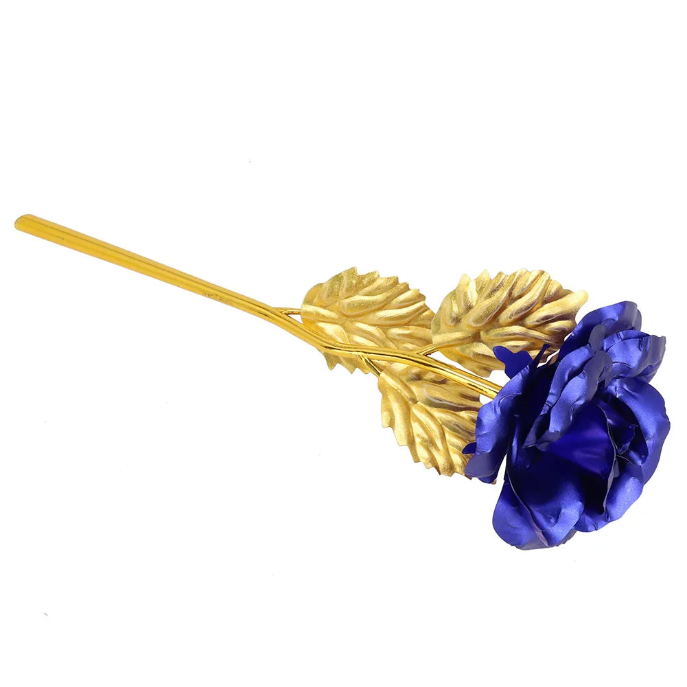 24K Eternal Rose Artificial Flowers Foil Plated Gold Rose Wedding Valentine's Day Decoration Mother's Day Gifts Fake Flower