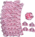 Yannew 300pcs Premade Handcrafted Silk Rose Petals for DIY Eternal Rose Flowers Bouquets with Stem Leaf Birthday Gifts for Women