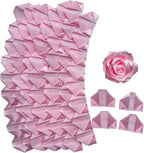 Yannew 300pcs Premade Handcrafted Silk Rose Petals for DIY Eternal Rose Flowers Bouquets with Stem Leaf Birthday Gifts for Women