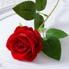 Silk Velvet Rose Artificial Flowers with Long Stems Real Touch Fake Silk Roses Florals for Wedding Bouquet Party Home Decor